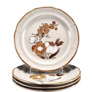 Hearthside Autumn Fair Dinner Plates Baroque Japan Stoneware 10 1/2&quot; Set of 4