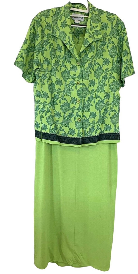 Michael Blake Jacket Dress Womens 14 Lime Green Pe