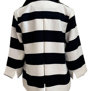 Veste Luii Anthropologie Femme M Col large à rayures noires et blanches image 2