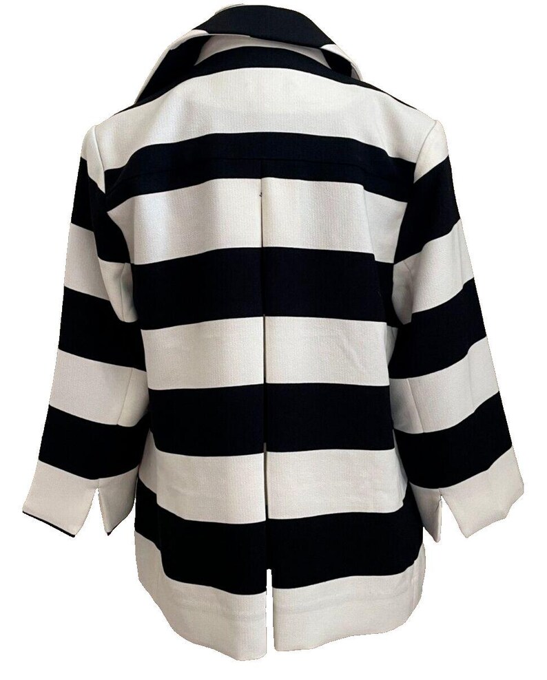 Veste Luii Anthropologie Femme M Col large à rayures noires et blanches image 2