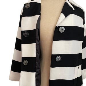 Veste Luii Anthropologie Femme M Col large à rayures noires et blanches image 4