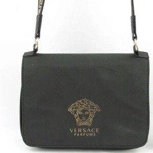 Versace Parfums Black Matte & Gold Greek Key Strap Crossbody Flap Bag Club Night image 2