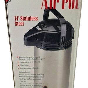 Terna térmica de acero inoxidable Norpro de 2 cuartos / 1,9 litros con dispensador de bomba revestido de vidrio