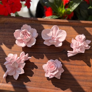 Set of 5 pcs Handmade Floral Aroma Stone Bouquet | Car Diffuser, Magnet, Home Decor - H2