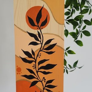 Arte de pared de madera bohemio: pintura acrílica hecha a mano