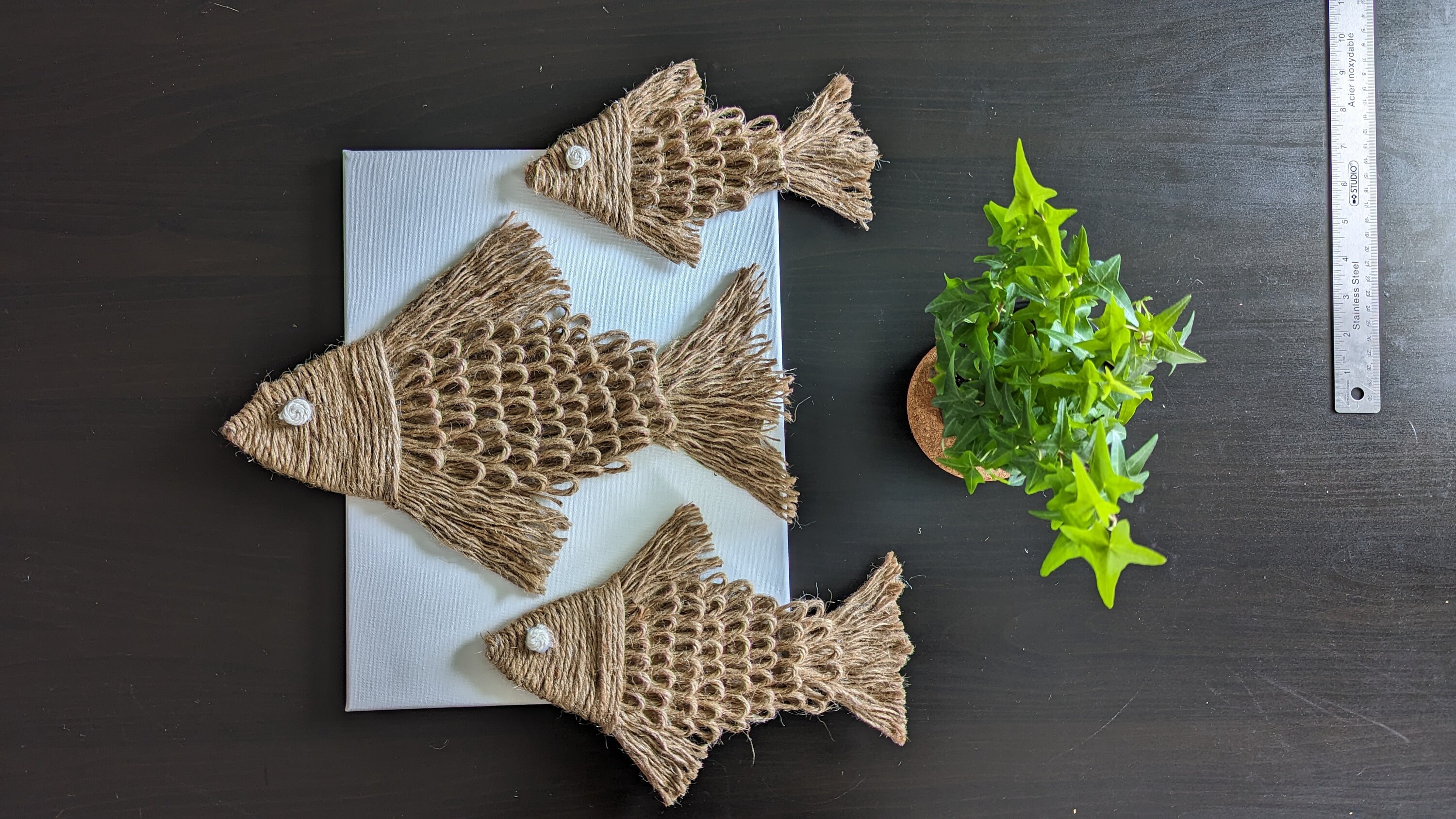 Jute Fish Wall Decor Set: Handmade Bohemian Fiber Art - Etsy