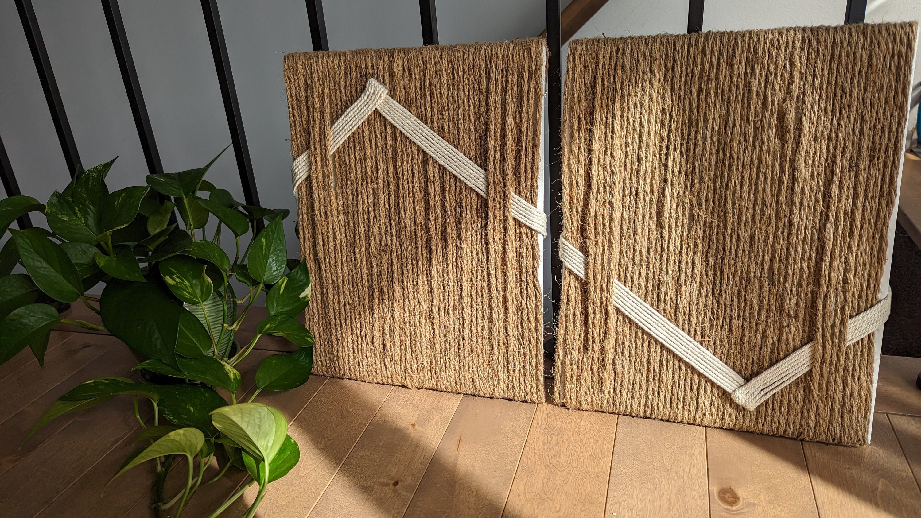 Jute Wall Decor Set of 2 Ecofriendly Handmade thread Wall Etsy