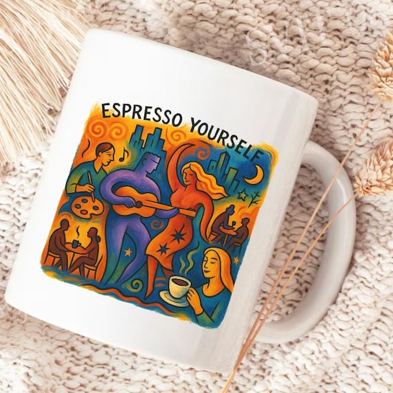 Global Village Coffeehouse Aesthetic Ceramic Mug, Vintage Mug, Retro Mug,  Coffee Lover Gift, Unique Creative Decor, Inspiration Mug, Fun Art - Etsy