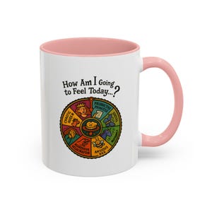 Global Village Coffeehouse Mood Wheel koffiemok uniek cadeau, leuk koffiekopje, zelfzorg, emotionele ondersteuning, creatieve drinkgerei afbeelding 3
