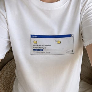 Mental Stability ZIP Funny Retro Computer T-Shirt, Y2K Windows Meme Shirt, Gen Z Humor Tee, Vintage PC Graphic Tee Millennial Nostalgia Gift