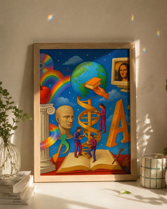 Utopian Scholastic 1990s Nostalgia Poster | Retro Memphis Design