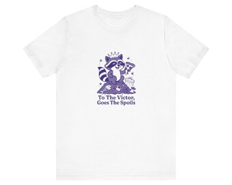 Victory Retro Raccoon Unisex Tee - Animal Meme, Sarcastic T Shirt, Unique Gift Idea, Casual Wear,  Funny Raccon Tee