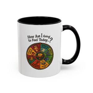 Global Village Coffeehouse Mood Wheel koffiemok uniek cadeau, leuk koffiekopje, zelfzorg, emotionele ondersteuning, creatieve drinkgerei afbeelding 1