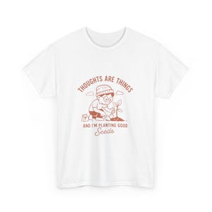 Vintage T Shirt Positive Vibes Shirt, Motivational t-shirt, Inspirational t-shirt, Gardening Gifts, Retro Summer t-shirt, Mental Health image 3