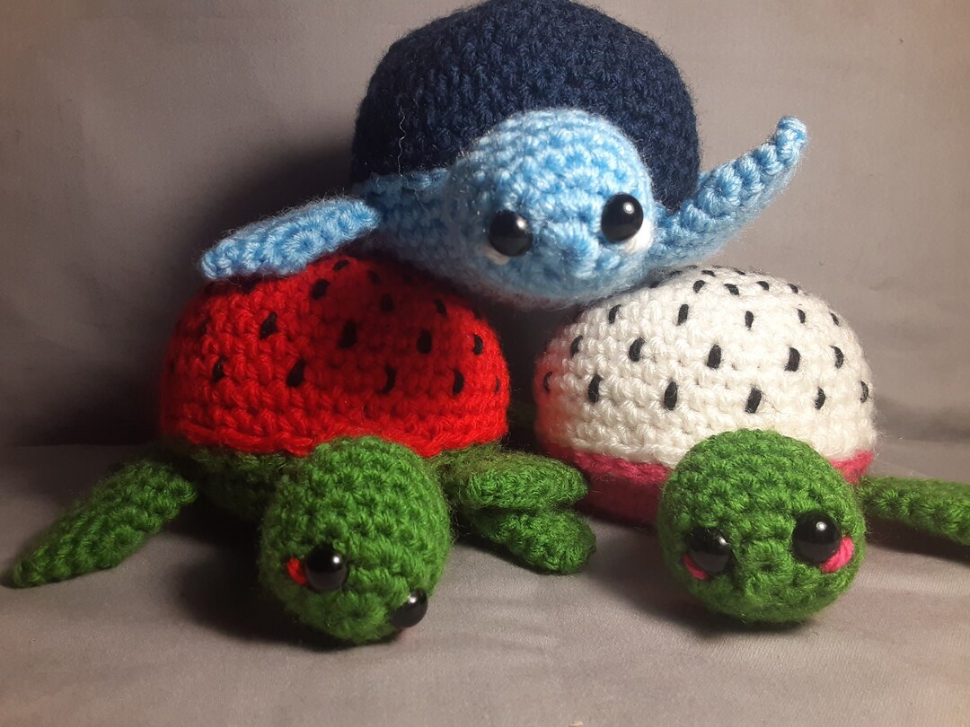 Crochet Fruit Turtle Plush - Etsy