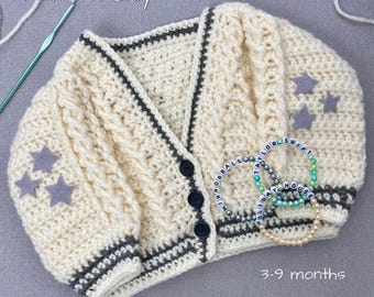 Taylor inspired cardigan PATTERN for Babies 3-9 months