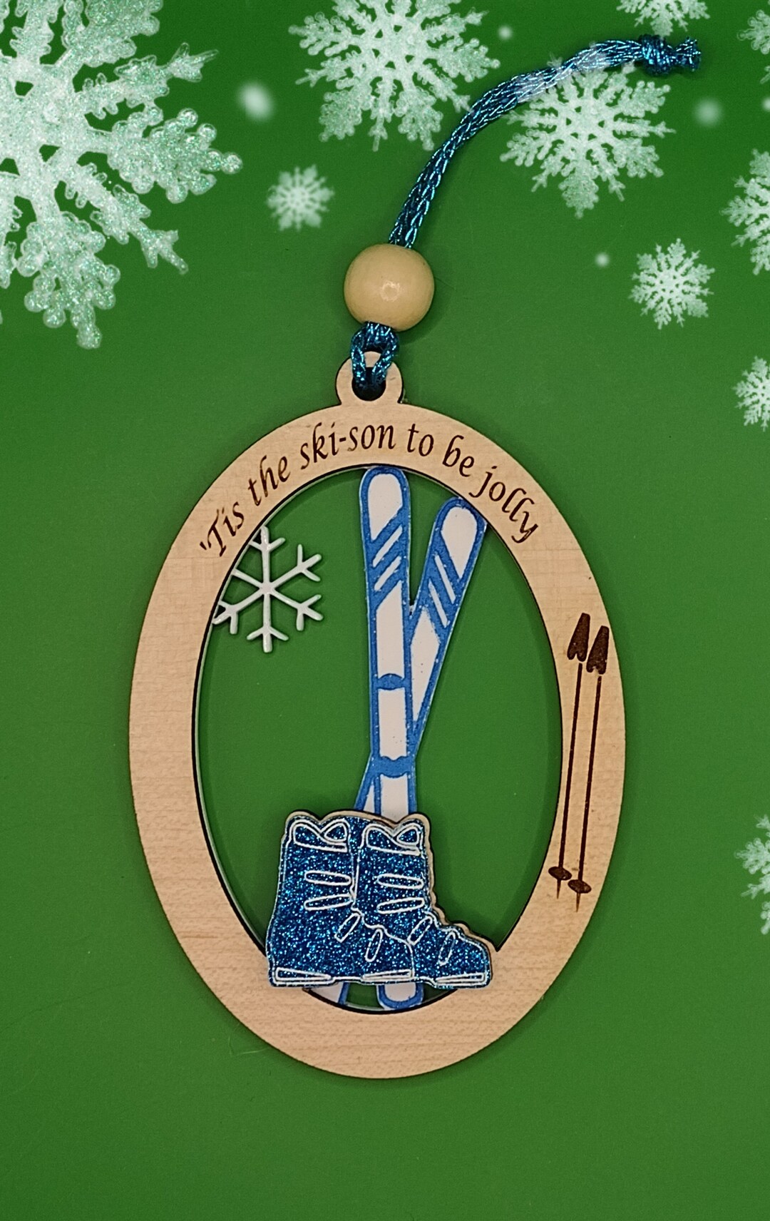 Ski Christmas Ornament, Svg, Digital, Etsy