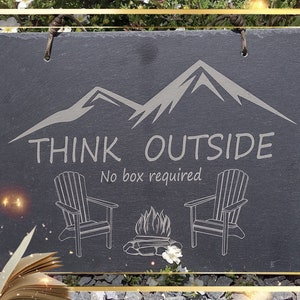 Wall Art - Think Outside - nessuna scatola richiesta. File digitale, svg, Glowforge