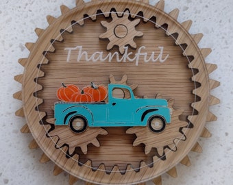 Thankful Coaster, Fidget toy, svg Digital file. Glowforge, Laser cutter