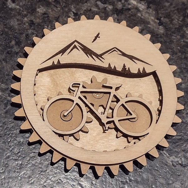 Coaster or fidget toy, Bike , suitable for left or right handed, gift, hobby, svg, Glowforge, digital file