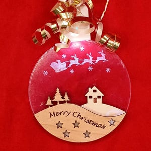 Christmas ornament Merry Christmas light up ornament - digital file, svg, Glowforge