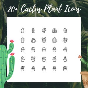 20+ Cactus Plant Icons, Icons for cactus, plants, website, Icons for projects | Simple, minimal, elegant, clean Icons