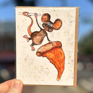 Hanging with Pizza!-Grußkarte New York Karte/ New York City Kunst/ Hand Illustration/ Blanko Karte/ New York Illustration/ New York Geschenk/Pizza
