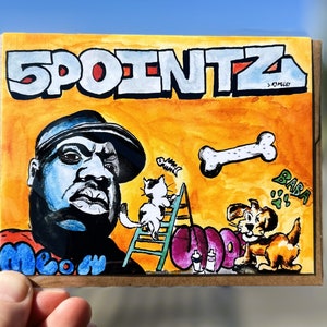 5 Pointz - Grußkarte/Queens Art/Biggie/New York Karte/New York City Kunst/Hand Illustration/ Blanko Karte/ New York Illustration/ New York Geschenk