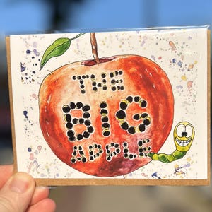 Un sabor a la GRAN Manzana. Tarjeta de felicitación/Tarjeta de Nueva York/Arte de la ciudad de Nueva York/Ilustración a mano/Tarjeta en blanco/Ilustración de Nueva York/Regalo de Nueva York