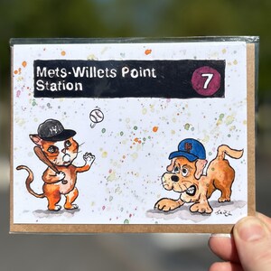 Subway Series-Old Rivalries/Subway Card/New York Card/New York City Art/ Illustration à la main/ Carte vierge/ Illustration de New York/Cadeau New York