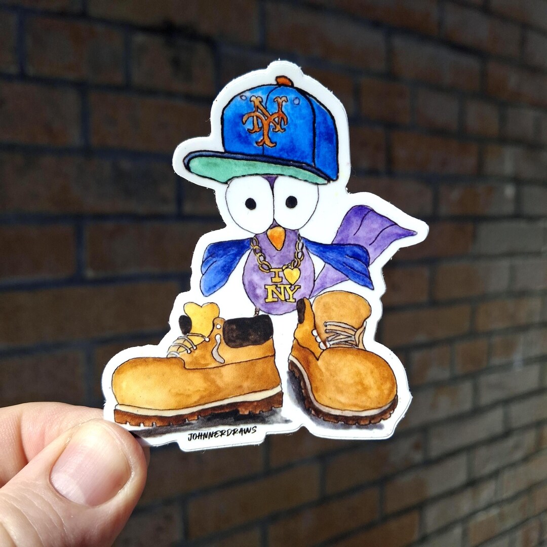 METS PIGEON in Timbs-vinyl Sticker-hand Painted by Johnnerdraws - Etsy