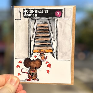 It's all Bliss-Greeting CardNew York Card/New York City Art/hand Illustration/ blank card/ New York Illustration/New York Gift/ subway art