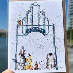 Coro de Sunnyside - Tarjeta de Nueva York / Arte de la ciudad de Nueva York / Ilustración a mano / Tarjeta en blanco / Ilustración de Nueva York / Regalo de Nueva York / Arte de Queens