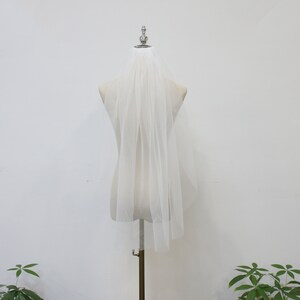 Fairy Tulle Wedding Veil, Minimalist Solid Color Veil, 121 Colors Bridal Veil, Simple but Elegant Veil, Fingertip Veil, Elbow Veil with Comb