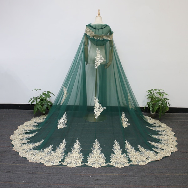 Wedding Cape Veil Green - Etsy