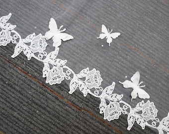 Mantilla Brautschleier mit Schmetterling, floraler Spitze am Rand, Schleier Spitze, Schleier Spitze, Schleier Spitze, Schleier Schmetterling, Schleier Spitze