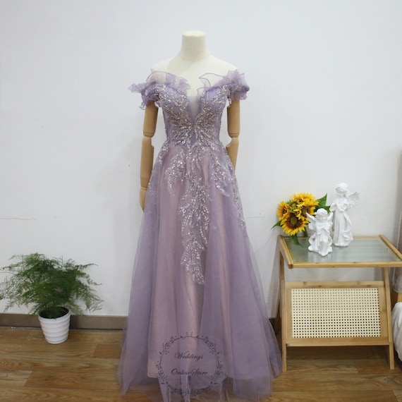 Off the Shoulder Shiny Sequin Tulle Fairy Prom Dresses, Dusty Blue Prom Dresses, Newest Prom Dresses Off the Shoulder Shiny Sequin Tulle Fairy Prom Dresses, Dusty Blue Prom Dresses, Newest Prom Dresses