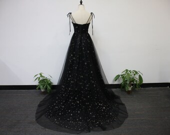 green emerald velvet dress Elegant Navy Blue Spaghetti Strap Long Prom Dress with Star P2228