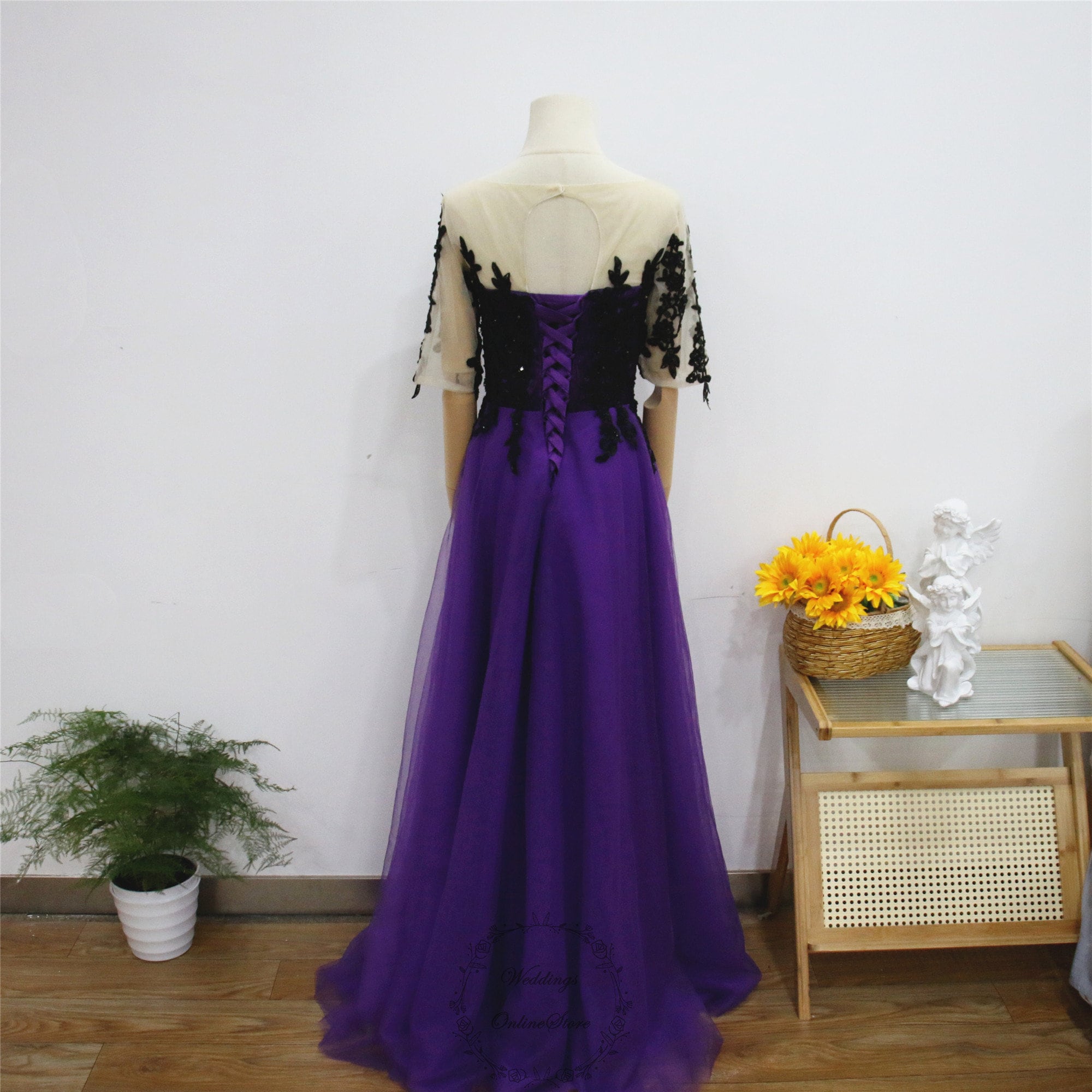 black short puffy dress tulle prom dress, black short formal homecoming dres – shopluu del:April Color:BLACK DENIM The returned item must Confetti Gloss Off-Shoulder Gown