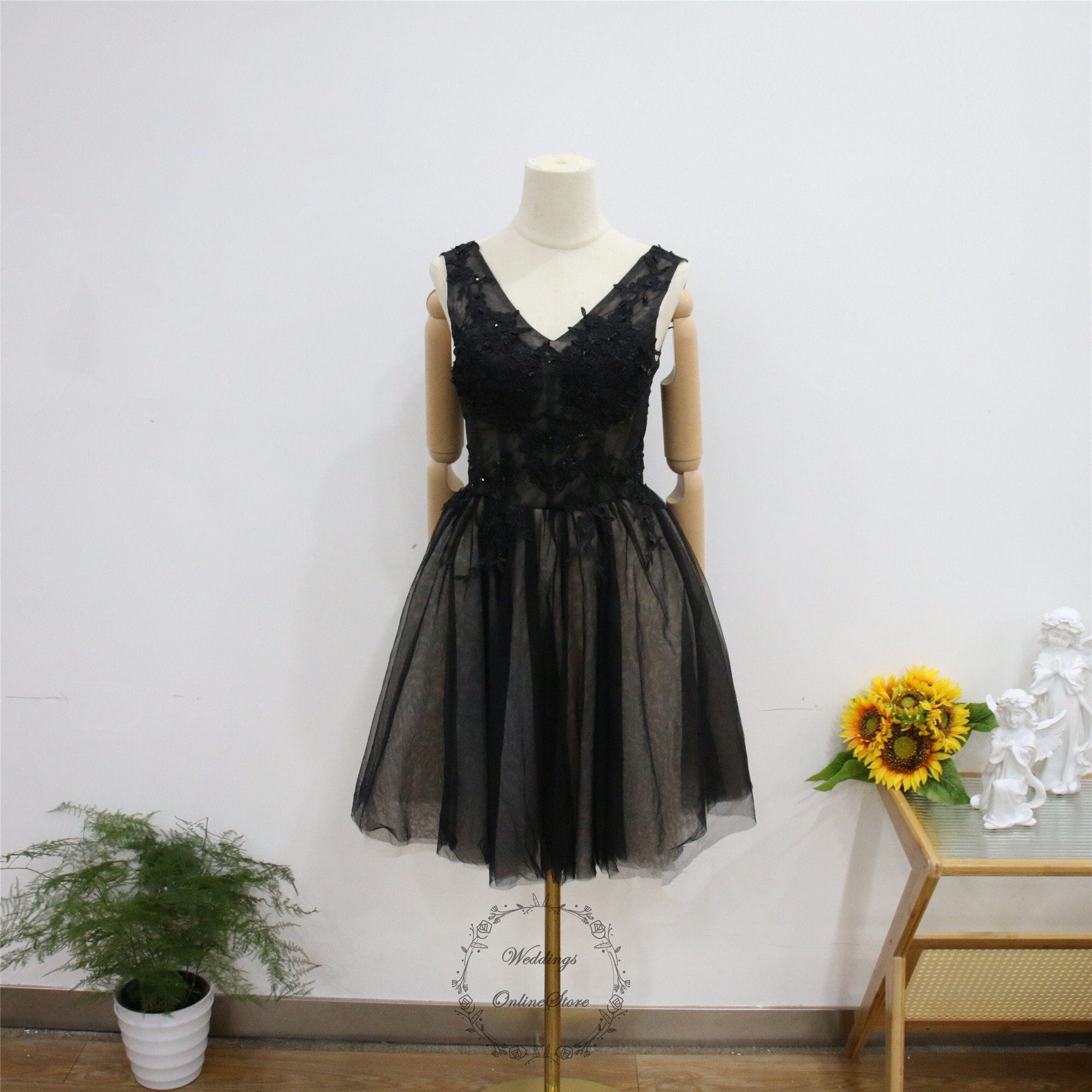 chinese dress ladies Short Black Lace Prom Dresses, Short Black Lace Formal Graduation Dres –  jbydress