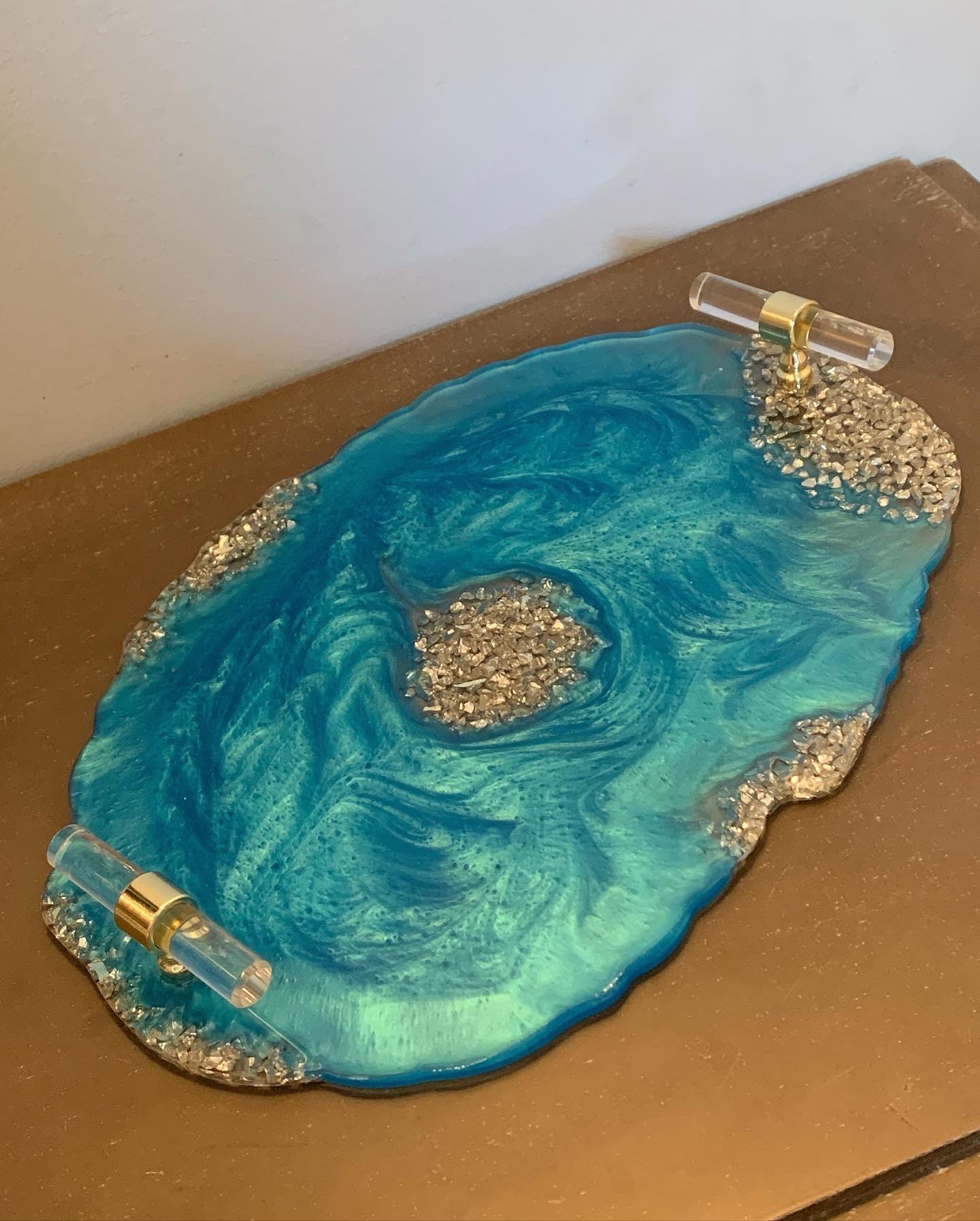 Deep Blue Sea Resin Art Tray 