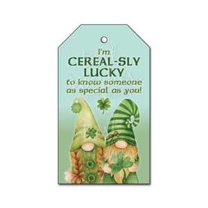 DOWNLOAD INSTANTÂNEO - Cerealsly Lucky - Charms Cereal, etiquetas de presente de gnomo do Dia de São Patrício para estudantes, etiqueta para impressão de classe, lembrancinhas DIY que você imprime