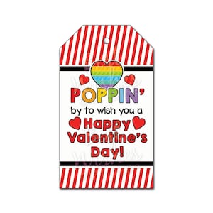 INSTANT DOWNLOAD - Kom langs om je een fijne Valentijnsdag te wensen - School Gift Tags - Klasse afdrukbare Tags - Pop Toy DIY Gunsten - U print