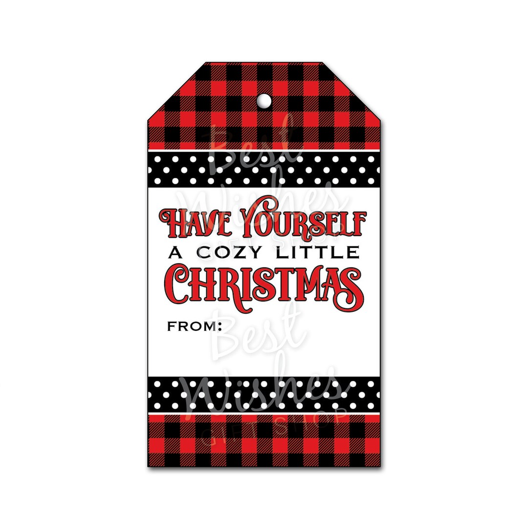 INSTANT DOWNLOAD Cozy Little Christmas Tags Red Buffalo Plaid, Holiday ...