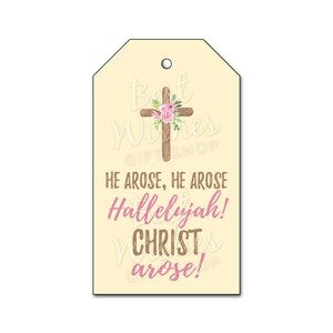 SOFORTIGER DOWNLOAD - Christus ist Auferstanden Auferstehung Auferstehung Sonntag Tags, Christliche Oster Tags, Halleluja, Kreuz mit Blumen, druckbare PDF - Sie drucken