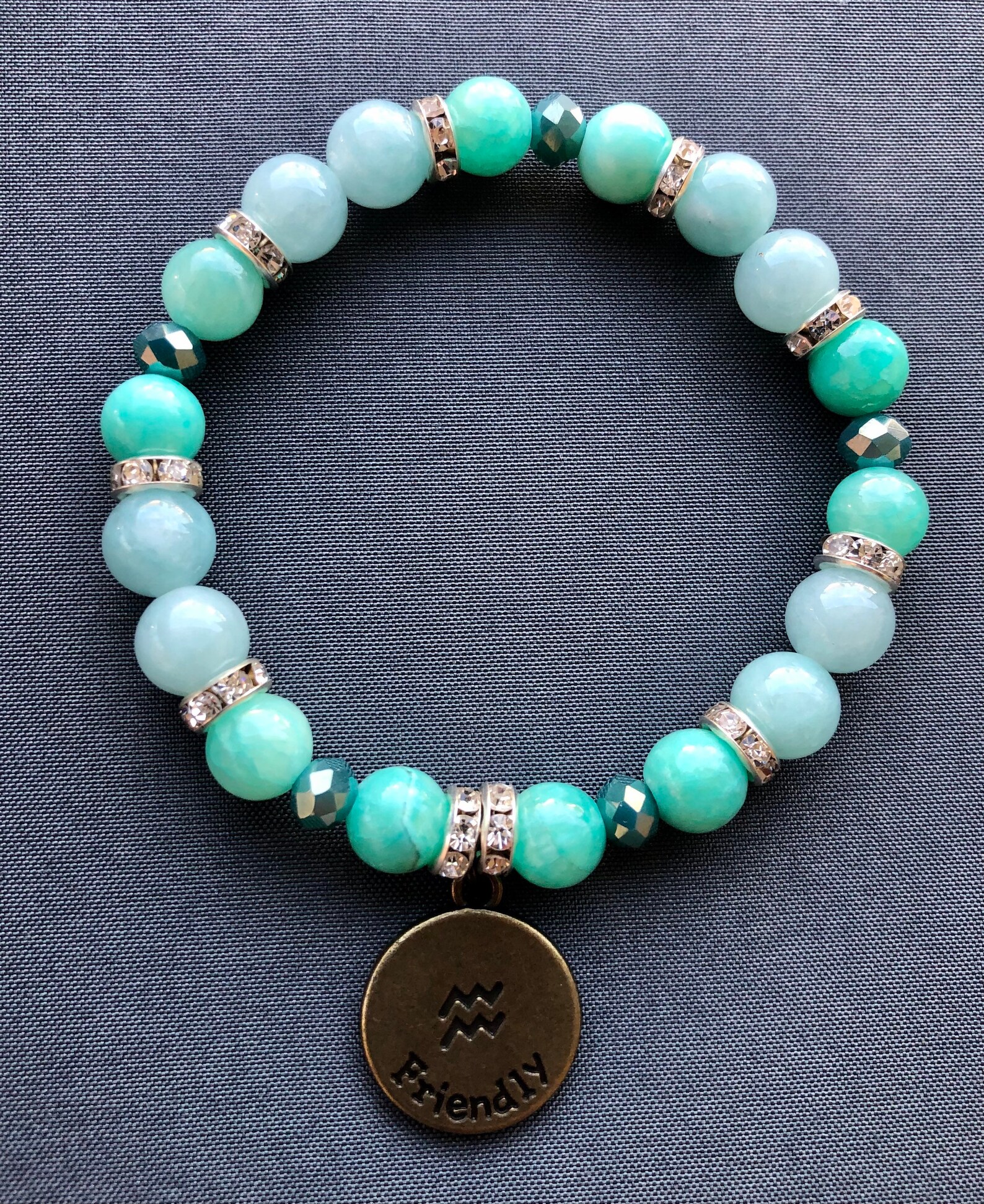 Aquarius Zodiac Healing Crystal Bracelet Etsy