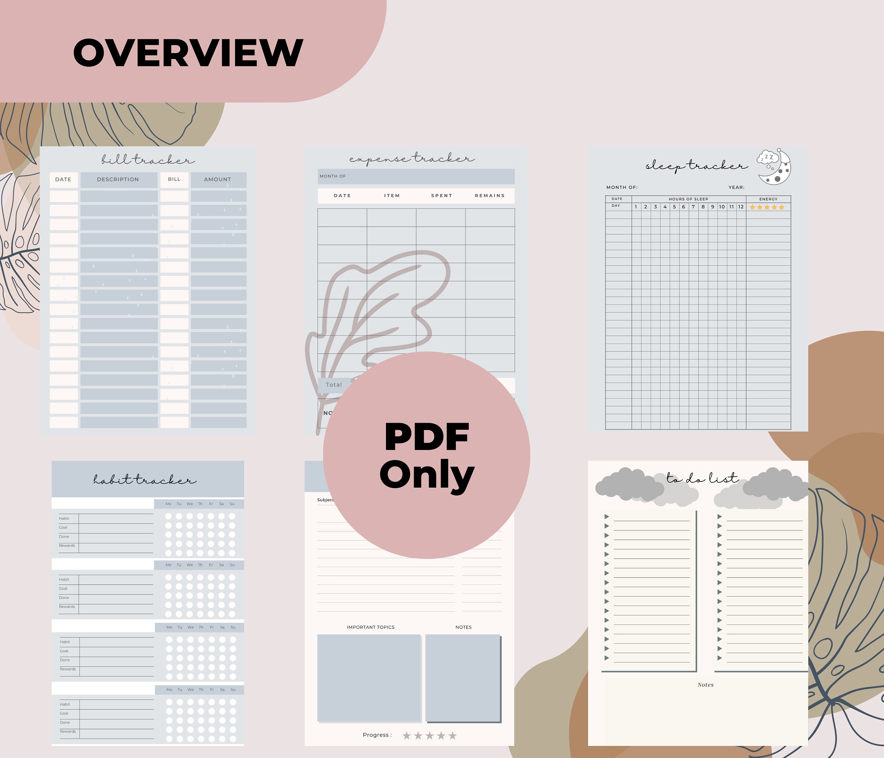 Printable Planner ,daily Weekly Monthly Yearly Planner, Calendar 2025 ...