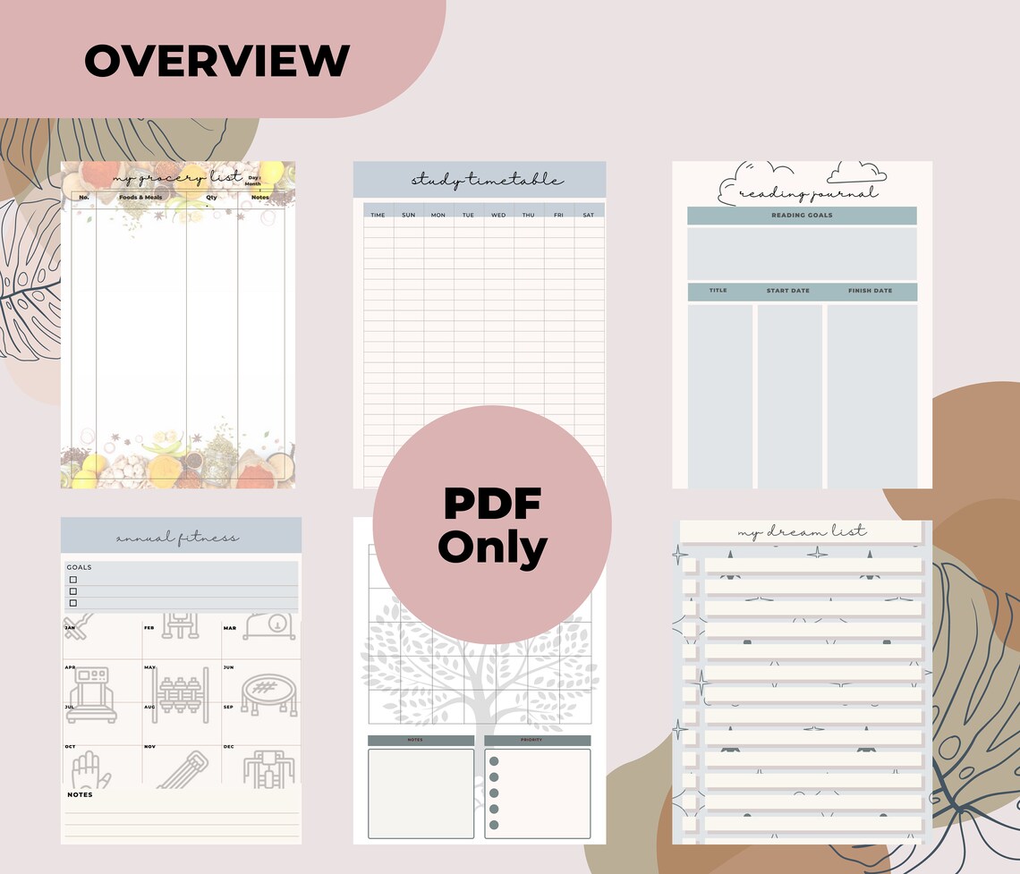 Printable Planner ,daily Weekly Monthly Yearly Planner, Calendar 2025 ...