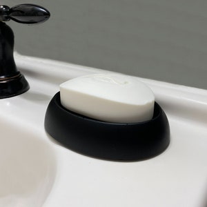 Midnight Black Oval Soap Holder, Bathroom Decor, Decorative Soap Dish, Soap Tray image 3