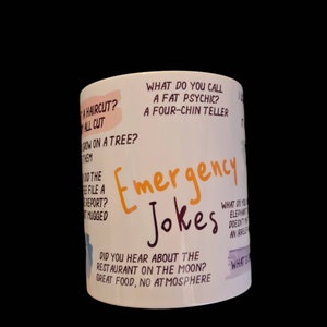Emergency Jokes mug